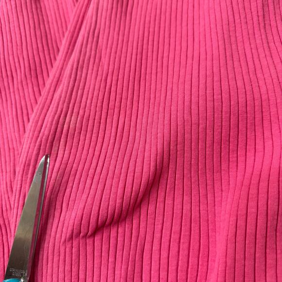 Boohoo Pink Ribbed High Waisted Wide Leg Pants Flare Size 6 (US) - Picture 7 of 7